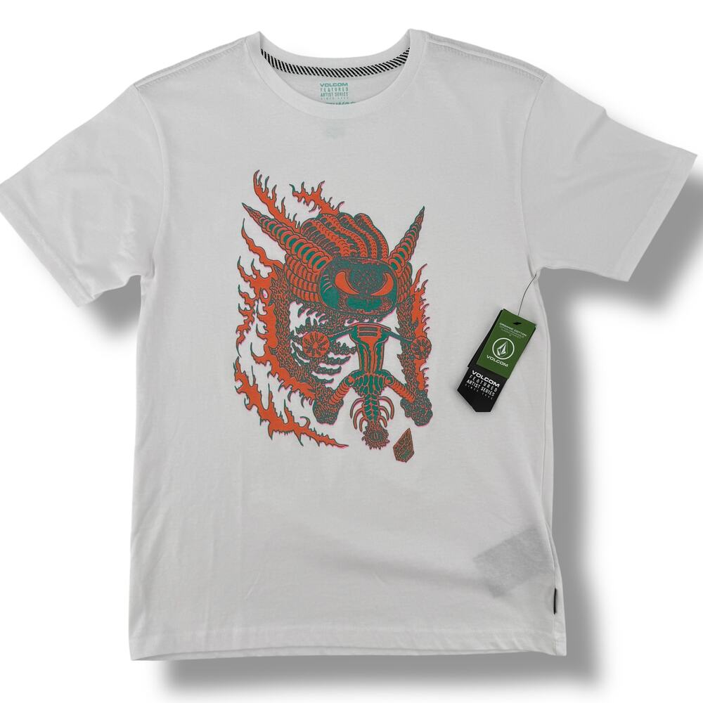 Volcom Tetsunori Tawaraya Dragon T Shirt Big Boys Size Large 12